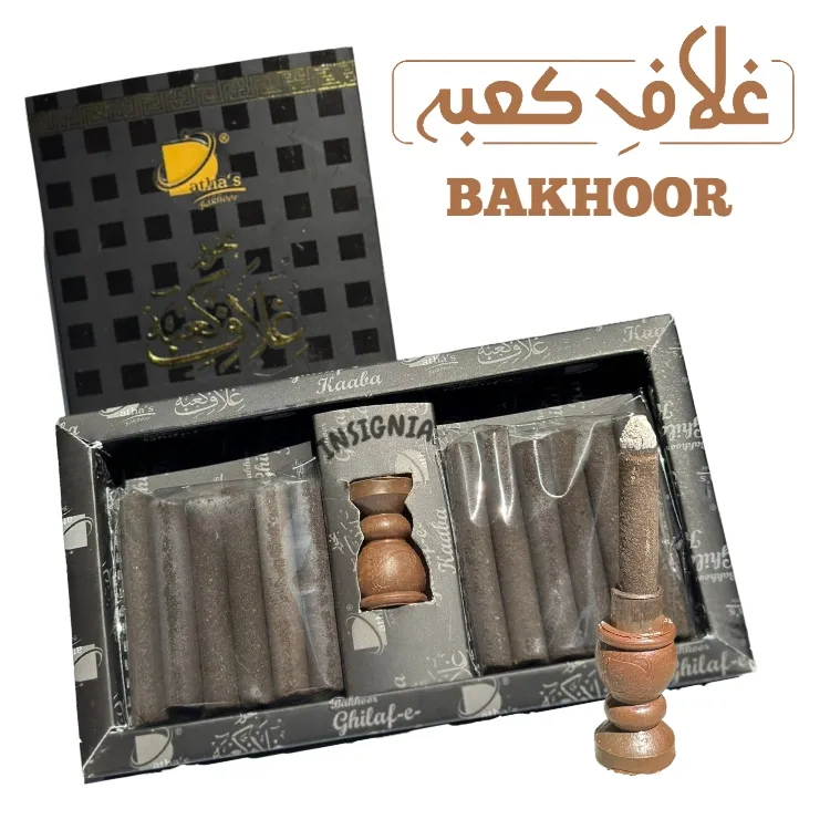 Ghilaf-e-Kaaba Bakhoor 12 Sticks With Burner 