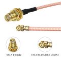 5 Pcs SMA Connector Cable Female to UFL/U.FL/IPX/IPEX Pigtail Cable. 