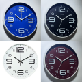 Wall Clock silent for bedroom high quality movement round simple elegant for kids and office room 10.5 Inch Non Ticking Quartz Plastic Frame Glass Face. 