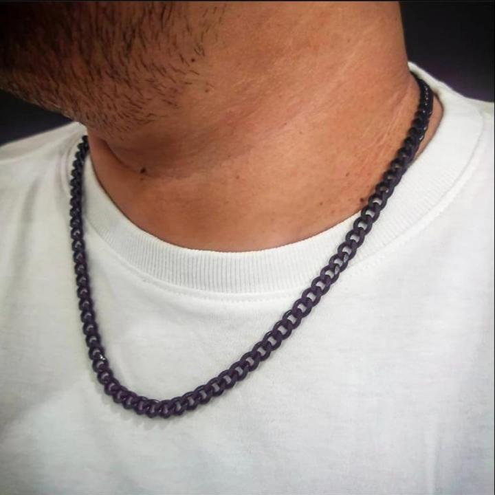 AlRashid Shopping Store Black Stainless Steel Chain Necklace Hip Hop