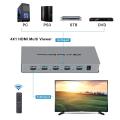 HDMI Quad Multi-viewer 4x1 HDMI Quad Screen Segmentation Splitter 4 In 1 Out video Multiviewer Seamless Switcher 5 Viewing Modes. 