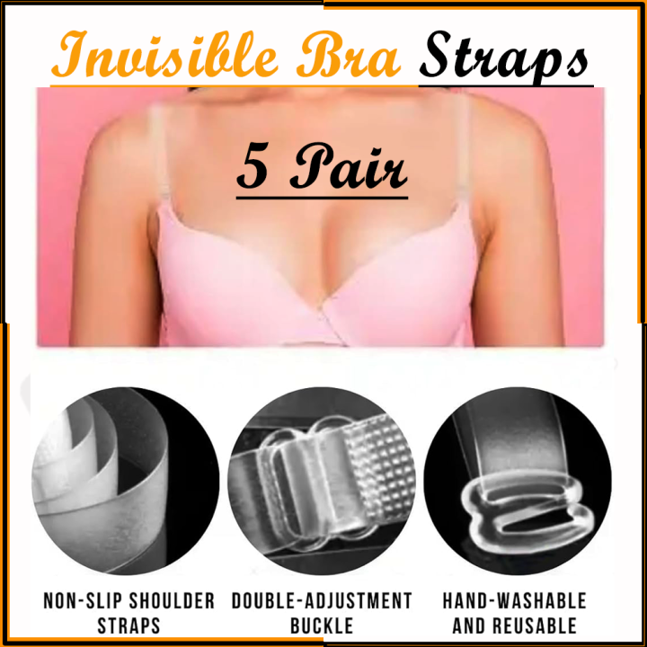 Pairs of Transparent Bra Straps Pair for Bras for Girls Anti-Slip  Traceless Women for off-Neck Underwear Accessories
