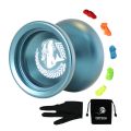 MAGICYOYO N12 Shark Honor Yoyo Unresponsive Professional Yoyo Aluminum Alloy Long Time Spinning Yoyo with Yoyo Strings,Blue. 