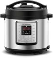 Nutricook Smart Pot Eko ON, 1000 Watts - 9 In 1 Electric Pressure Cooker, 6 Liters, 14 Smart Programs, Brushed Stainless Steel/Black, Silver/Black. 