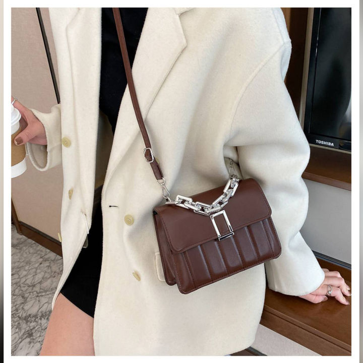 Fashion Chain Ladies Handbags Square Women Shoulder Bags Metal Ladies ...