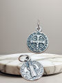 St Benedict Small Italian Pendant Religious Jewelry Zinc Alloy. 