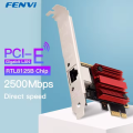 FENVI 2.5G PCI-E To RJ45 Network Card RTL8125B Chip 100/1000Mbps 2.5Gbps Ethernet Wired LAN Controller Adapter For Win7/8/10/11. 