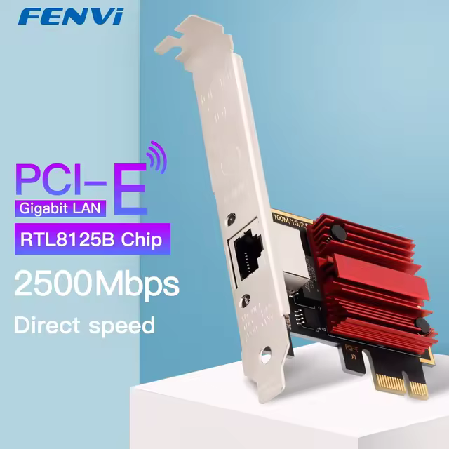 FENVI 2.5G PCI-E To RJ45 Network Card RTL8125B Chip 100/1000Mbps 2.5Gbps Ethernet Wired LAN Controller Adapter For Win7/8/10/11
