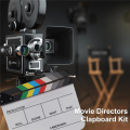 Acrylic Clapboard Dry Erase for TV Film Movie Director Cut Action Scene Clapboard with Marker Pen Eraser Easy Install. 