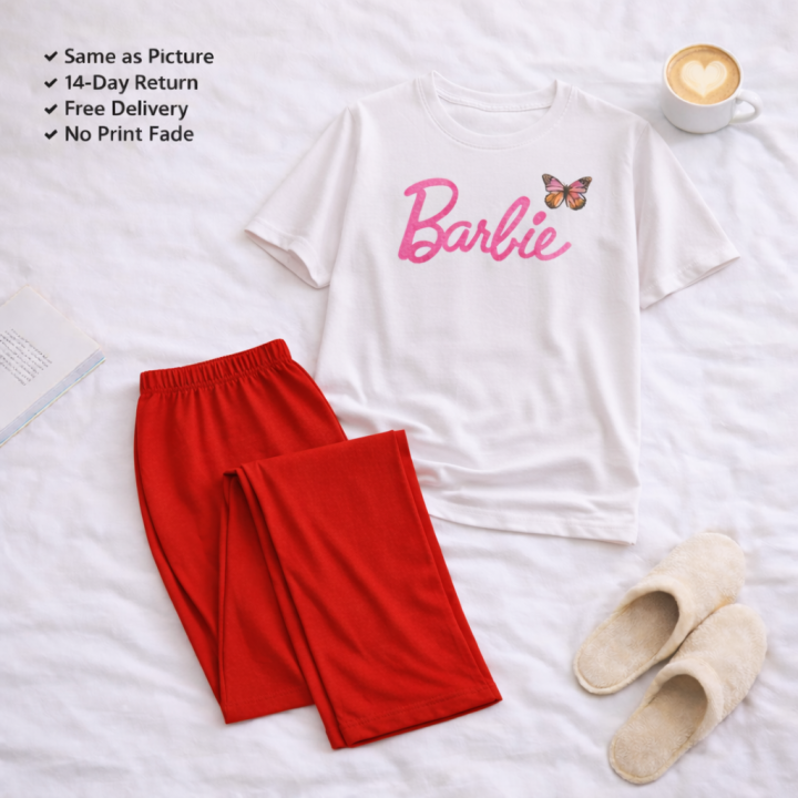 Barbie%20Printed%20Oversized%20Cotton%20Jersey%20Nighty%20Pajama%20Set%20for%20Women%20(S%E2%80%93XL)%20&%20Girls%20(7%E2%80%9314%20Years)%20%7C%20All-Day%20Home%20Wear,%20Lounge%20&%20Sleepwear%20%7C%20Soft%20Summer%20Family%20Wear%20-%20Image%203