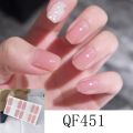 【Top mobile】14Tips Beauty Translucent Nail Art Tips Stickers Glitter Cover Self-adhesive Nail Wraps Paper Manicure Drop Ship. 