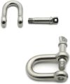 4 or 6 or 8-Piece Pack - M4 Stainless Steel Dee Shackle 5/32" (4mm) Forged D Shackle with Screw Pin, Silver Color. 