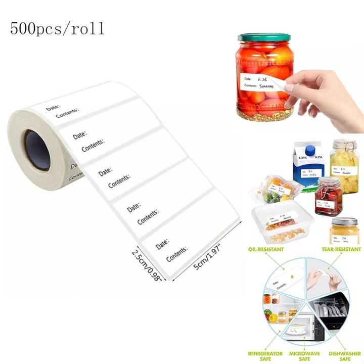 500pcs/roll Labels Convenience Content Sticker Storage Date Food Handwritten For Freezer Stickers Refrigerator