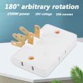 2500W Rotatable Socket Converter Multi Plugs 3 In 1 Wireless Power Socket 250V Outlet Power Charger 10A extension Power Plug Travel Adapter Plug Converter. 