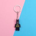 【Hot demand】Creative Pink Lego Keychain Fairy Batman Small Figures Key Lanyards Building Blocks Heroes Key Ring. 