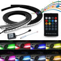 4pcs Multi-Color RGB 252 LED 5050 SMD Strip Under Car Tube Underglow Underbody System Waterproof Neon Light Kit 120X90cm. 