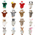 Factory direct sales kindergarten teaching hand puppet animals 70 plush gloves performance props cross-border tiger long hair. 