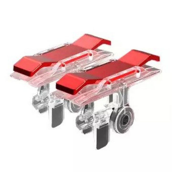 PUBG Mobile Phone Gaming Trigger Fire Button Shooter Controller PUBG Gamepad Red Silver