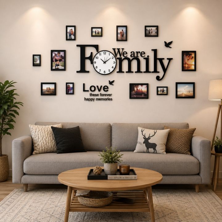 Stylish%20Home%20Wall%20Decoration%20Set%20%7C%20Photo%20Frames%20with%20Decorative%20Clock%20-%20Image%205