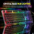 RGB Aura Gaming Keyboard | Transparent Built Rainbow LED Backlit Mechanical Feel 104-Key Wired Keyboard | Full-Size Gaming Keyboard for PC, Laptop, Desktop & Office Use | Stylish Modern Backlit RGB Keyboard for Gamers. 