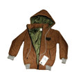 Kids / Boys Fancy Puffer Hoodie / Jacket for Winter Full Sleeve Light Brown. 