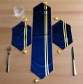 3 Pcs Velvet Table Mat, Table mat Set and Runner for Center Table, Laser Cut Tablemat Set, SIZE of Large Piece 12 x 54 inches and Small Piece 12 x 20 inches. 