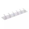 Multipurpose 6 Row Transparent Strong Self Adhesive Door Wall Hanger Hooks. 