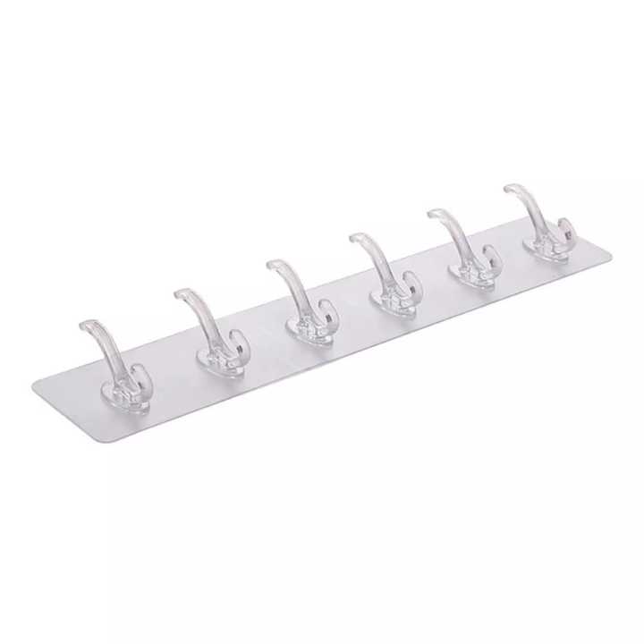 Multipurpose%206%20Row%20Transparent%20Strong%20Self%20Adhesive%20Door%20Wall%20Hanger%20Hooks%20-%20Image%206