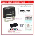 Traxx 9011 Customize Self-Inking Stamp Rubber stamp customized stamp with your own detail (Impression size 38 mm x 14 mm). 