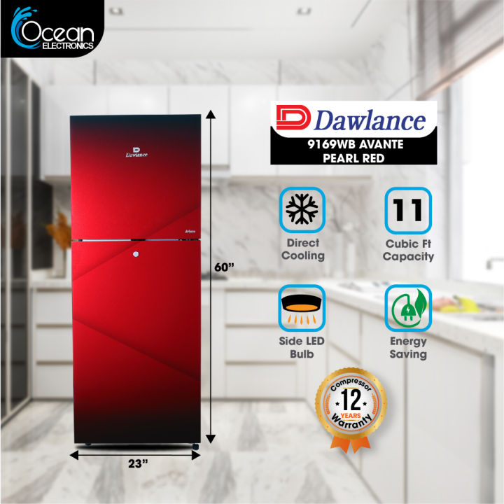 DAWLANCE 11 CUBIC FEET REFRIGERATOR 9169 WB AVANTE DOUBLE DOOR medium size WITH 12 YEARS WARRANTY