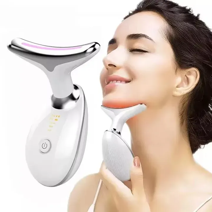 7 Color LED Face and Neck Massager – USB Rechargeable , 7 Intensity ...