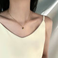 18K Gold Plated Love Heart Stainless Steel Necklace Popular Clavicle Chain simple Classical Heart Pendant Necklaces jewelry. 