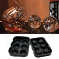 Silicone Ice Cube Trays Sphere Round Ice Ball Maker Large Square Ice Cube Mold -black. 