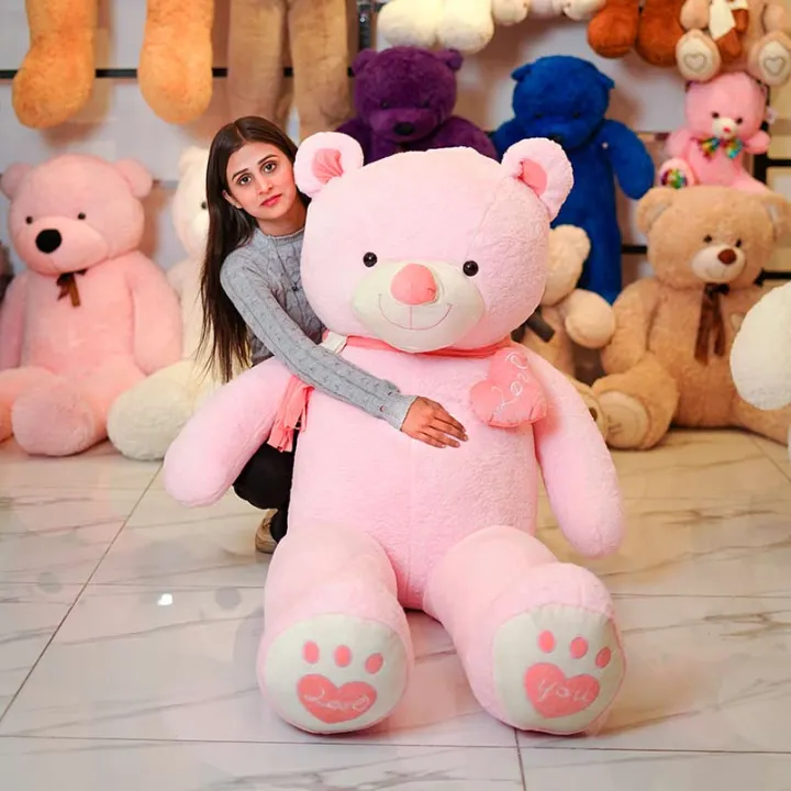 Soft%20And%20Huggable%20Jumbo%20Pink%20Teddy%20Bear%20200cm%20-%20Giant%20Teddy%20Bear%20With%20Love%20heart%20and%20tie%20-%20Image%204