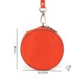 Retro Round Genuine Leather Small Coin Purse Pouch with Wristband Women's Zipper Wallets Female Clutch Money Bag Card Holder. 