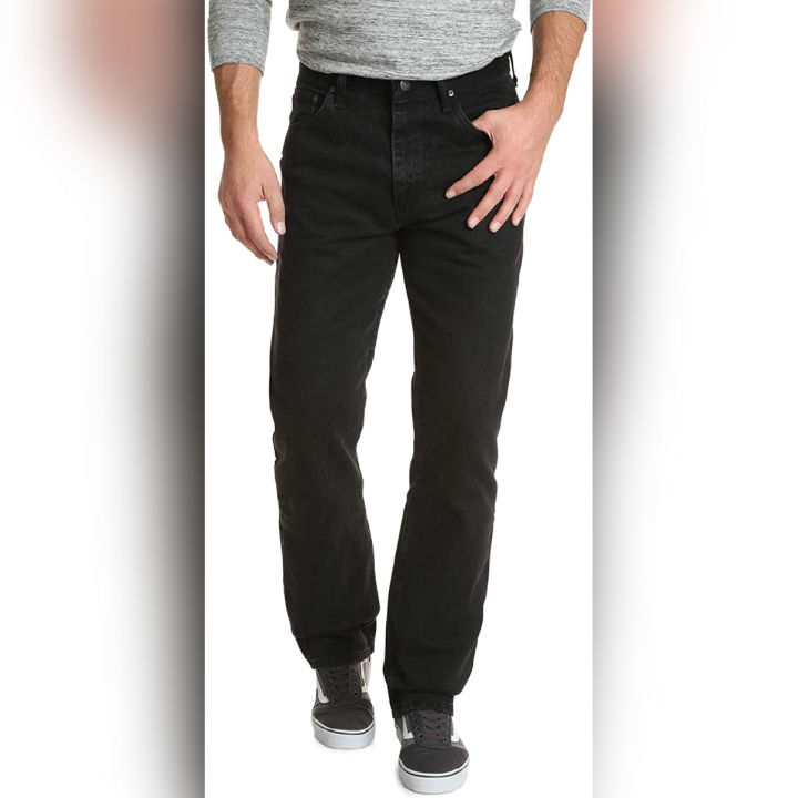 Men's Classic 4-Pocket Relaxed Fit Jeans Pants - Black