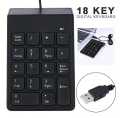 minin black USB Wired Numeric keypad 19 keys external digital pad numpad keyboard. 