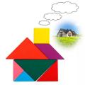 New Children Mental Development Tangram Wooden Jigsaw Puzzle Educational Toys For Kids. 