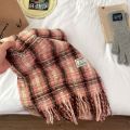 Classic Tassel Rainbow Bean Plaid Scarf Cashmere Shawl Plush Winter Cashmere Scarves Wool Scarves Scarves Cape Wraps Student. 
