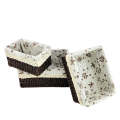 Chocolate Brown Jute & Linen Towel Basket ( SET OF 3 ). 