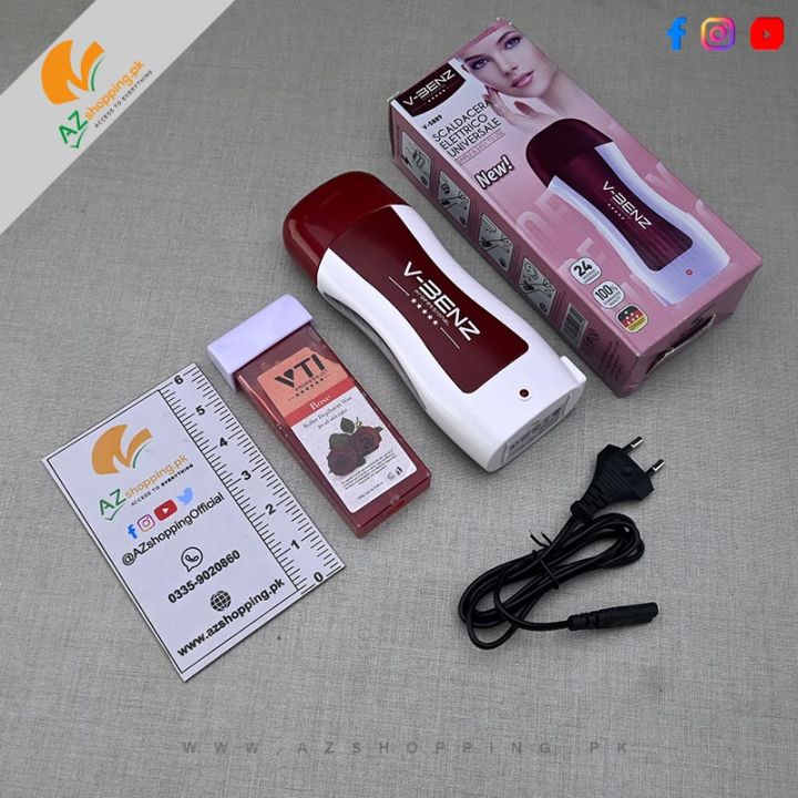 V-BENZ Original Electric Roll On Wax Depilator Heater Hair Removal Machine (Wax Cartridge Included) – Model: V-5889