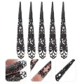 Claw Finger Nail Ring Rings Fingertip Nails Queen Tip Claws Fingernail Ancient Halloween Floral Cosplay Gothic. 