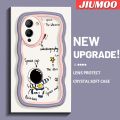 JIUMOO For Infinix Note 12 G96 Case Cartoon Cute Astronaut Pattern Colorful Lovely Cream Wave Border Soft Clear Shockproof Phone Cases. 