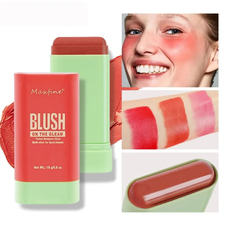 Blush Stick-Matte Blush Stick Natural Nude Makeup Multi-purpose Solid Rouge Blush Cream