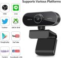 Webcam with Microphone and Tripöd for PC, Desktop, Laptop, Plug and Play USB Web Camera with Privacy Cover, 1080P Full HD Webcam for Conference, Studying, Zoom, Skype, Compatible Windows, Mác Android & More.. 