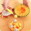 Stainless Steel Melon Baller Kitchen Cut Watermelon Carving Knife Double Side Fruit Digging Spoon Ice Cream Platter Spoon. 