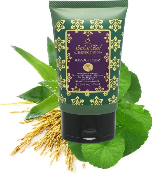 Sabai Thai Aroma Moisturizing Rice Milk Body Massage Lotion 100ml, Therapeutic Home Spa Aromatherapy, Natural Body Care