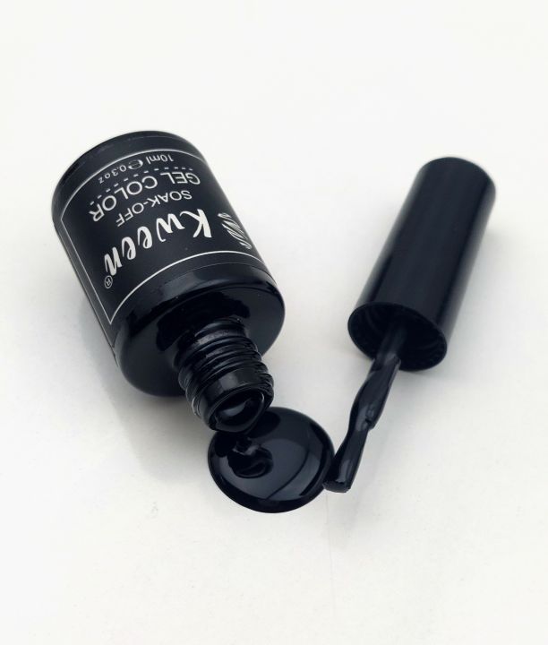 KWEEN%20Jet%20Black%20UV/LED%20Gel%20Nail%20Polish%20,UV%20LED%20Gel%20Varnish%20Soak%20Off%20Nail%20Art%20Gel%20Polish%20-%20Image%204