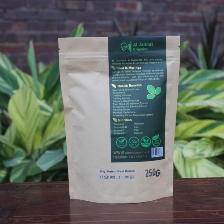 Organic%20Moringa%20Oleifera%20(Suhanjna)%20Pure%20Leaf%20Powder%20250g%20Super%20Food%20-%20Image%204