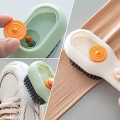 Multifunctional Soap Liquid Dispenser Brush with Handle Shoe Cleaning Laundry Brush Scrub Cleaning Soft Bristle Cleaning Brushes for Clothes and Shoes Household Use For Bathroom and Kitchen. 